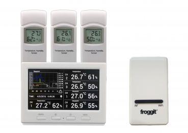 DP1500 Wi-Fi Weather Server USB Dongle incl. 3 x thermo-hygrometer wireless sensor + DL5000 Display unit